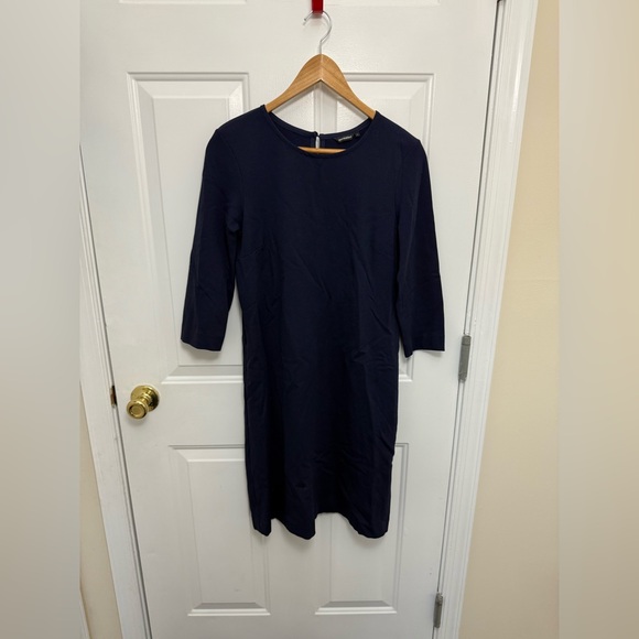 Women’s Merimekko Blue Structured Shift Dress With Pockets S Office Business - Picture 1 of 6